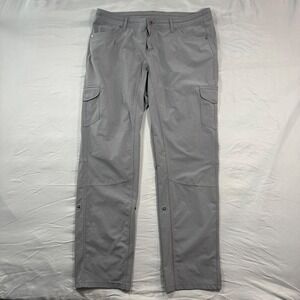 Kuhl Womens Freeflex Roll-Up Pants Sz 14 Grey Articulated Knee Hiking Gorpcore